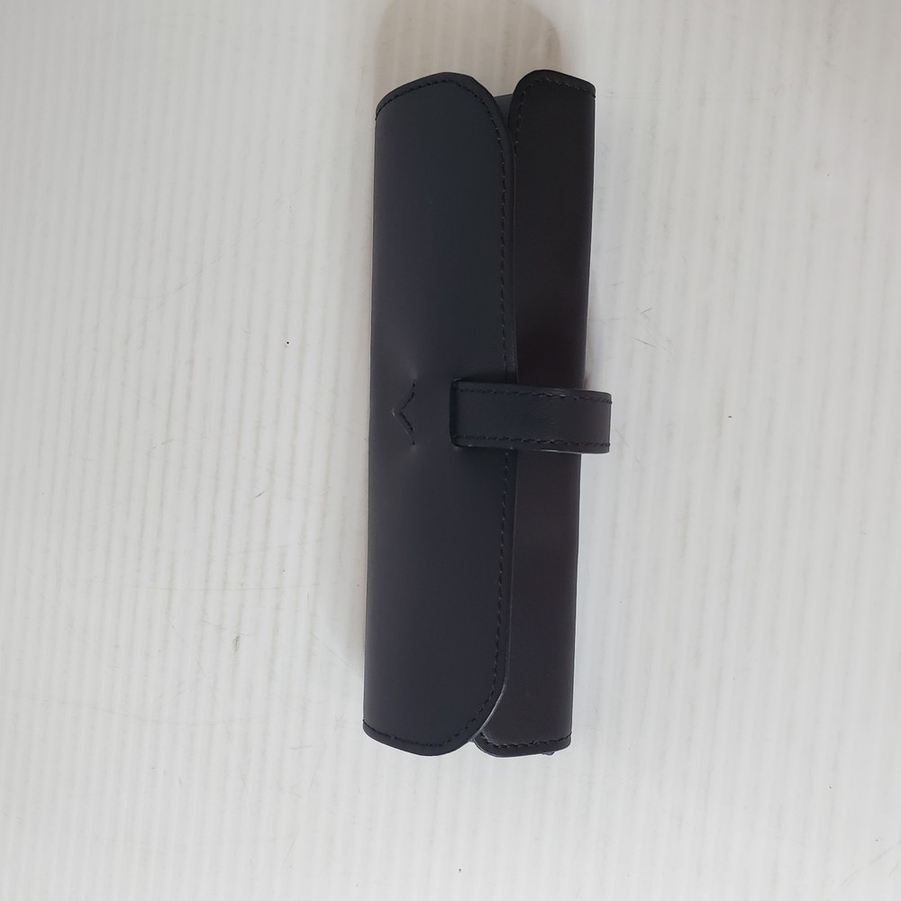 Black Leather Pen Pouch Case Single New In Box Envelope Style