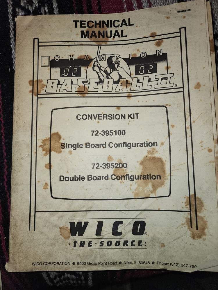 Champion Baseball Arcade Manual Sega