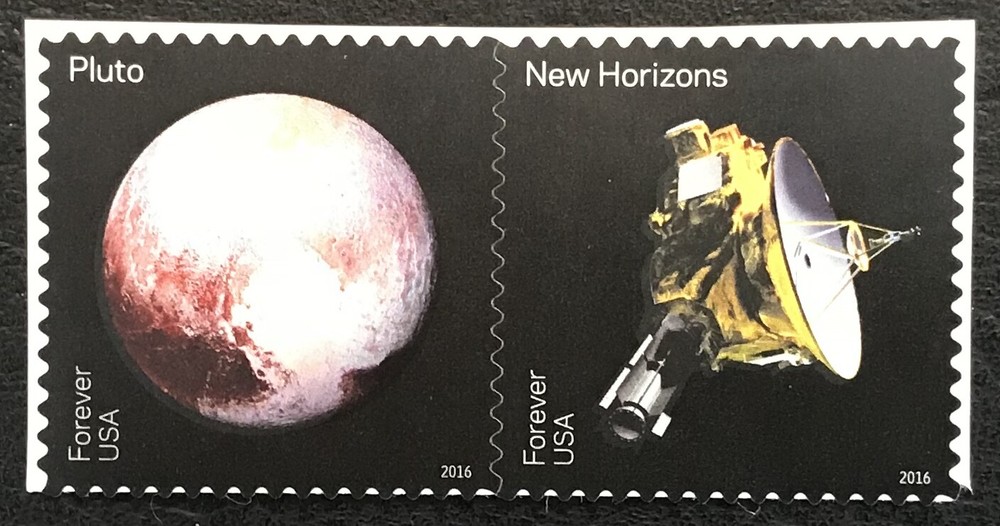 2016  #5077-78 - Forever - PLUTO EXPLORED - Strip of 2 - Mint NH