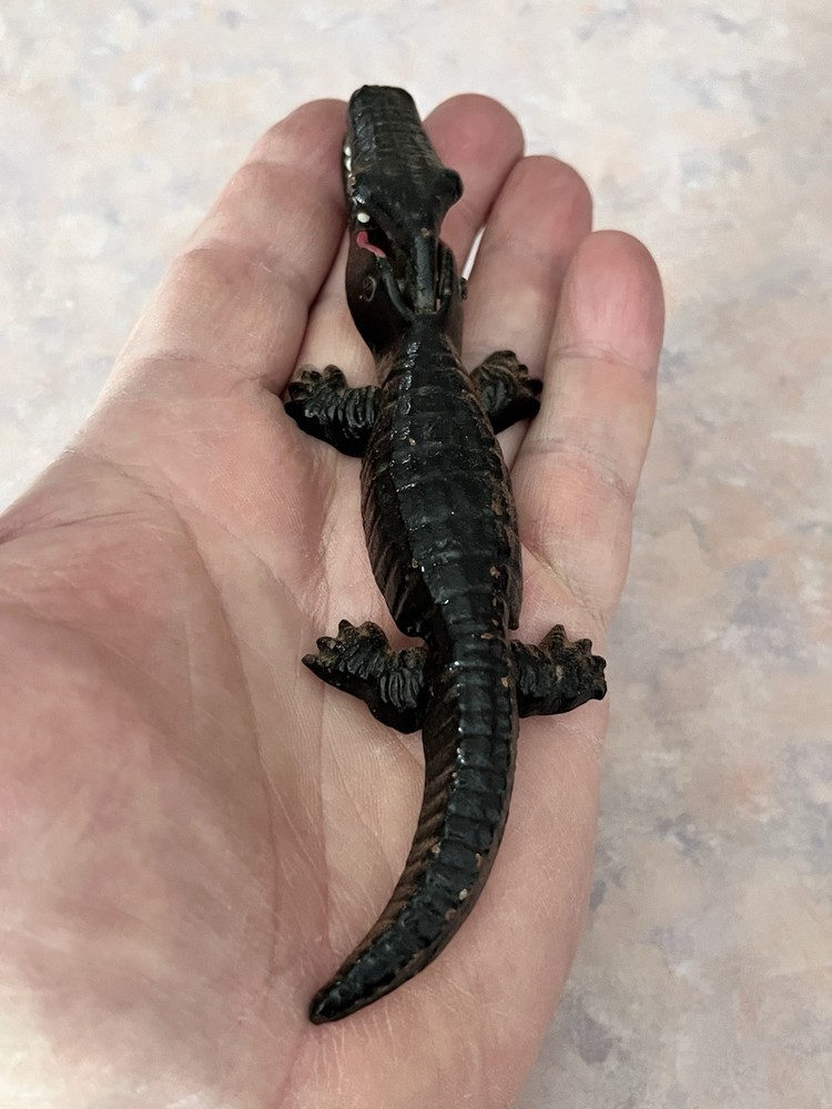 Vintage Cast Iron small Alligator original paint Nutcracker