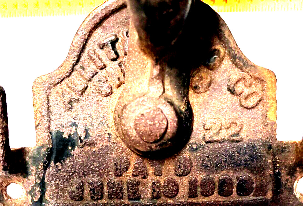 Antique CAST IRON Gate Latch, 1906 patent