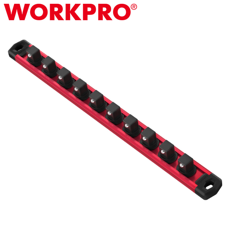 WORKPRO Magnetic Socket Organizer 3/8 Drive Socket Rail Heavy Duty Socket Holder