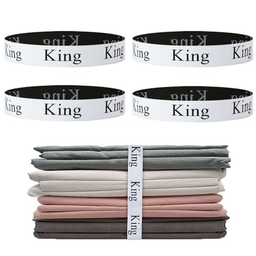 4 Pcs Bed Sheet Organizer Bands, Elastic Bed Sheet Straps Organizer 4Pcs-King