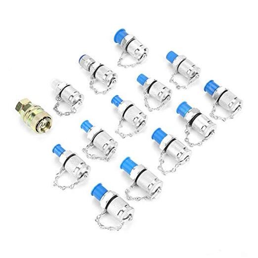 Hydraulic Pressure Test Coupling Kit, 14pcs Testing Coupling Adapter Set for