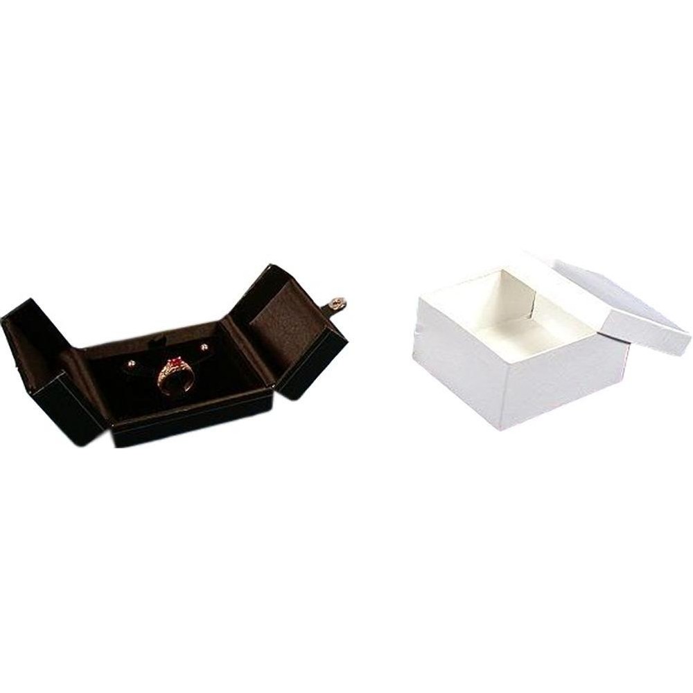 6 Black Ring & Earring Snap Lid Gift Boxes 3 1/2"