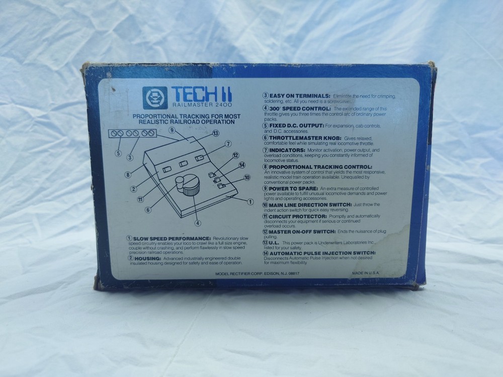 MRC Tech II Railmaster 2400 Throttle Controller Power Supply With Box And Manual