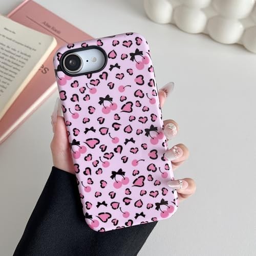 Case for iPhone 17e/iPhone 16e, Cute Pink Bow iPhone 16e/17e Tiny/Glossy