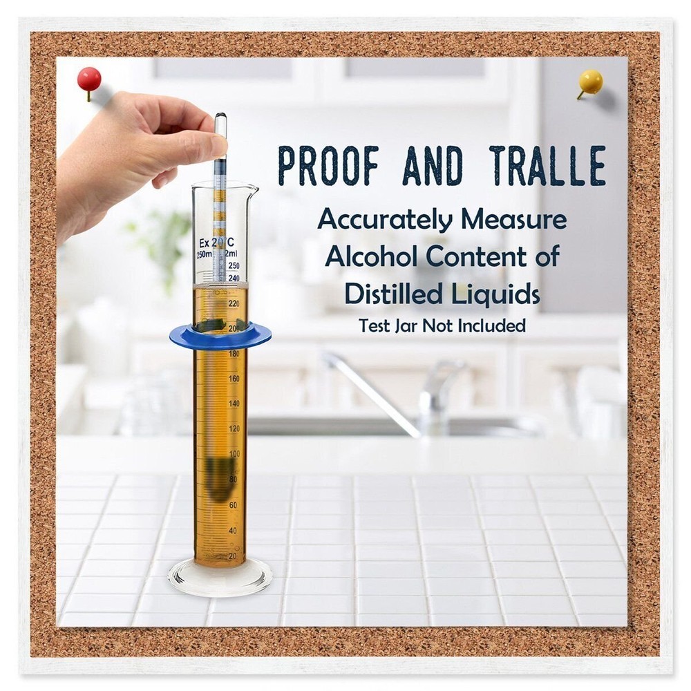 Proof & Tralle Hydrometer - Accurately Measure Alcohol Content