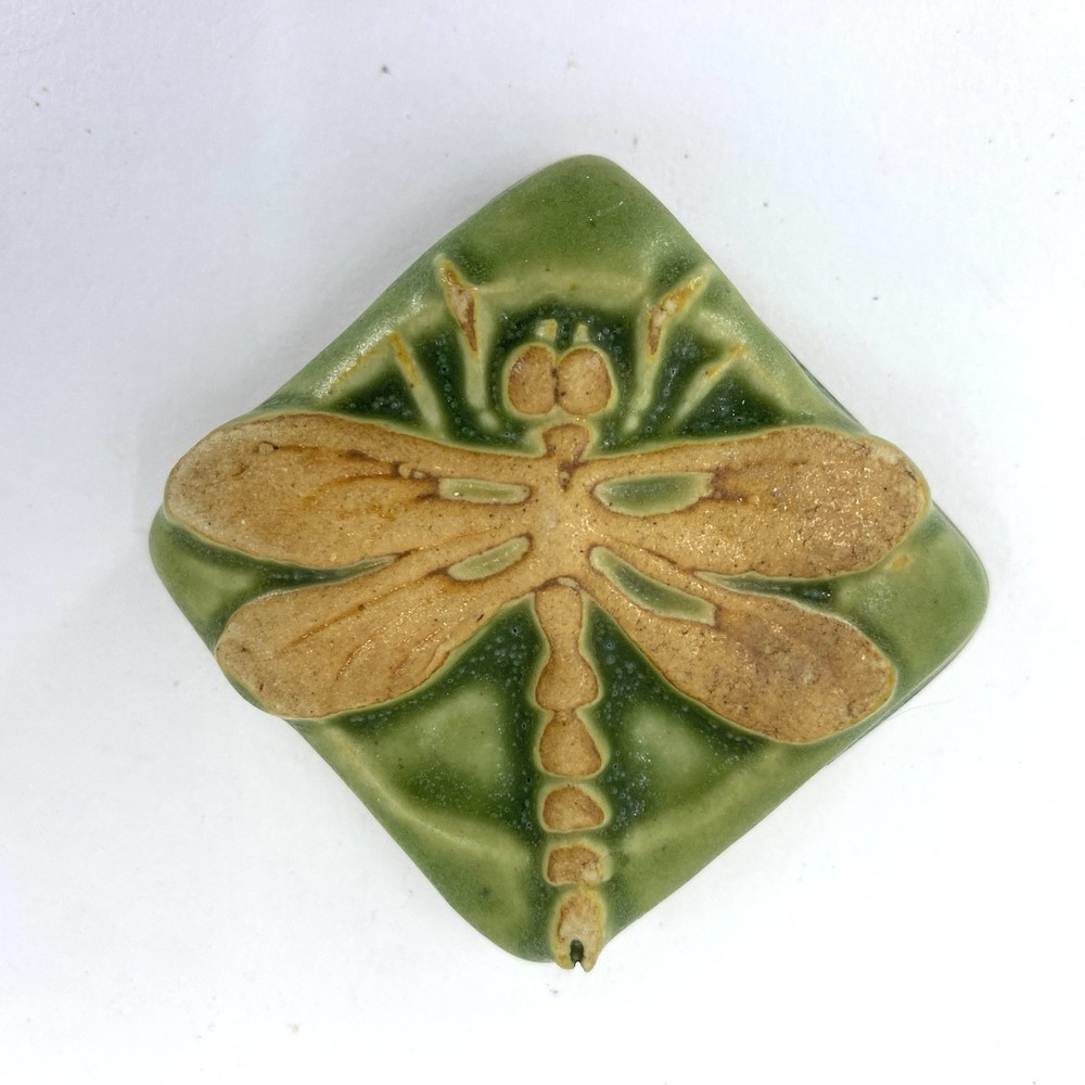 Damselfly 2x2” Ceramic Art Tile By Gretchen Kramp