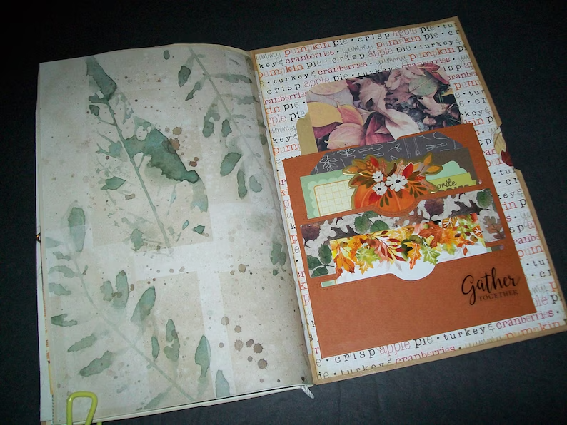 Handmade Fall Junk Journal Gratitude Holiday Blank Journal Fall Planner