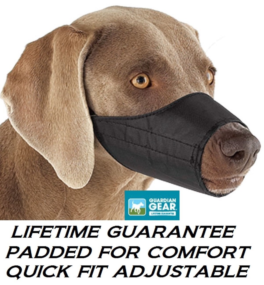Guardian Gear NO BITE BARK DOG MUZZLE LINED QuickFIT Nylon ADJUSTABLE TRAINING