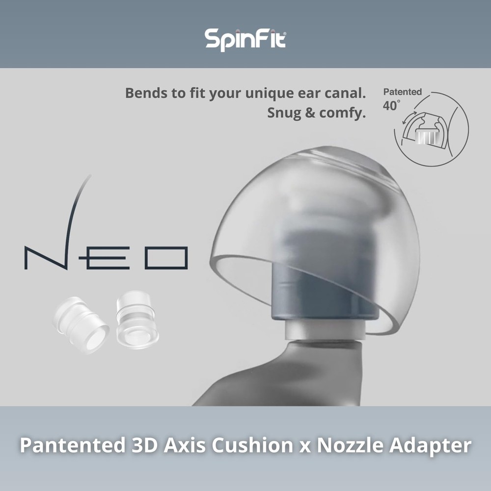 SpinFit NEO for IEM - SS - Silicone Patented Eartips Replacement,
