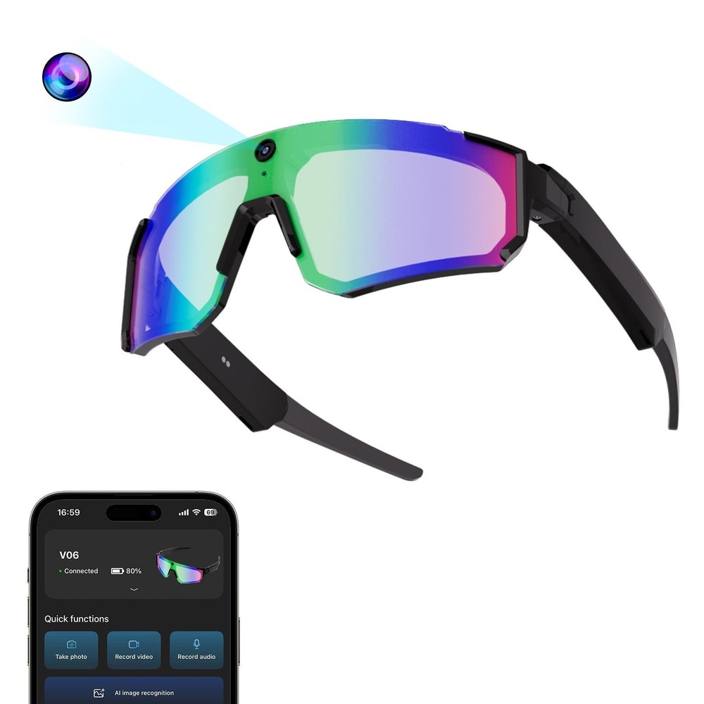 2026 Baseball Glasses with Camera,Running Glasses with Voice Control & Object...