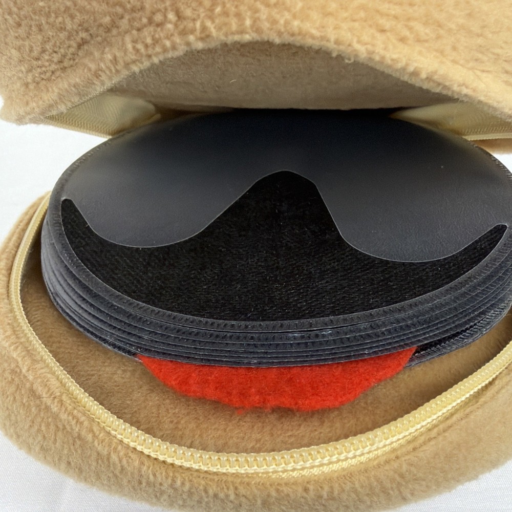 Vintage Head Case Monkey Head Plush Insulated CD Zippered Case