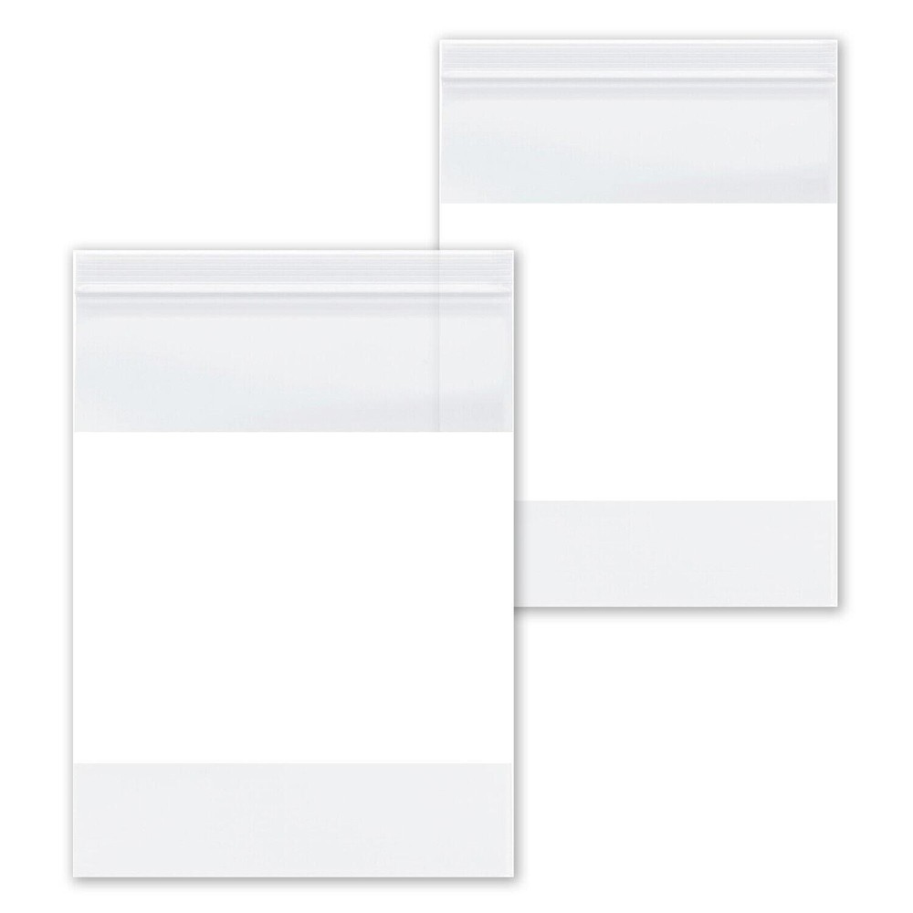 2 Mil Reclosable Bag 12" x 15" Writeable White Block Water-Resistant 2000 Pcs