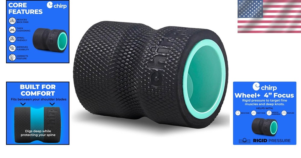 Targeted Back & Neck Massage Roller - 4-Inch Mint, Ideal for Therapy & Relief