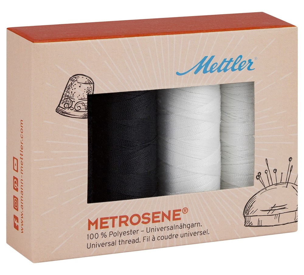 Mettler Metrosene Thread Kits 4/Pkg-Black & White