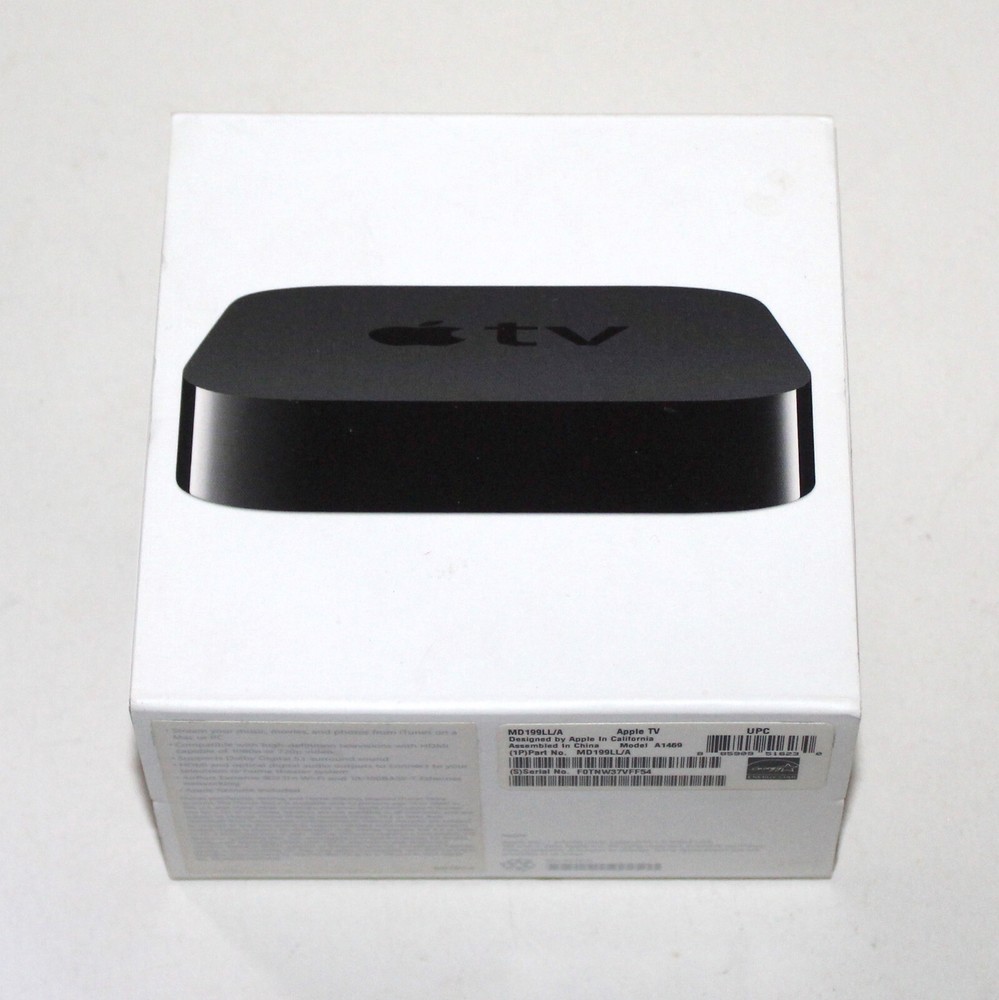 Apple TV 3rd Generation A1469 1080p Media Streamer with remote + packaging
