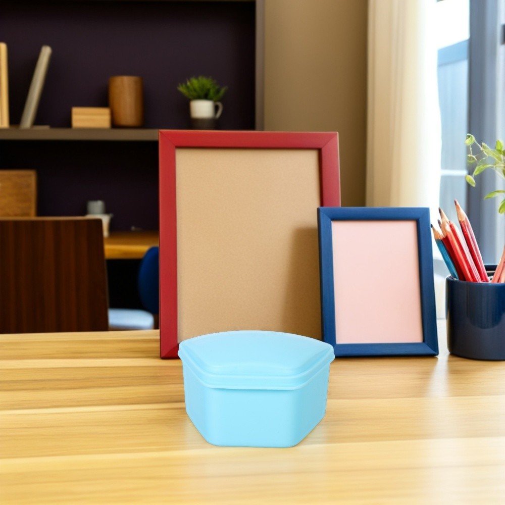 4 Pcs Denture Holder Retainer Case Cleaning Box for Retainers Soaker Container