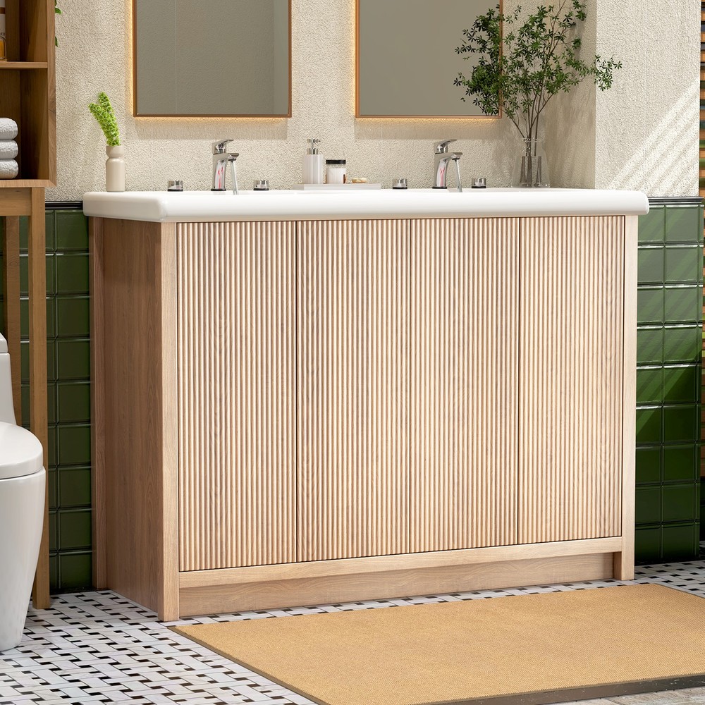 47" Double Sink Bathroom Vanity Cabinet Modern Style