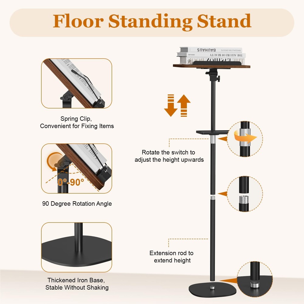Snughome Height Adjustable Lectern Podium Stand with Storage Tray