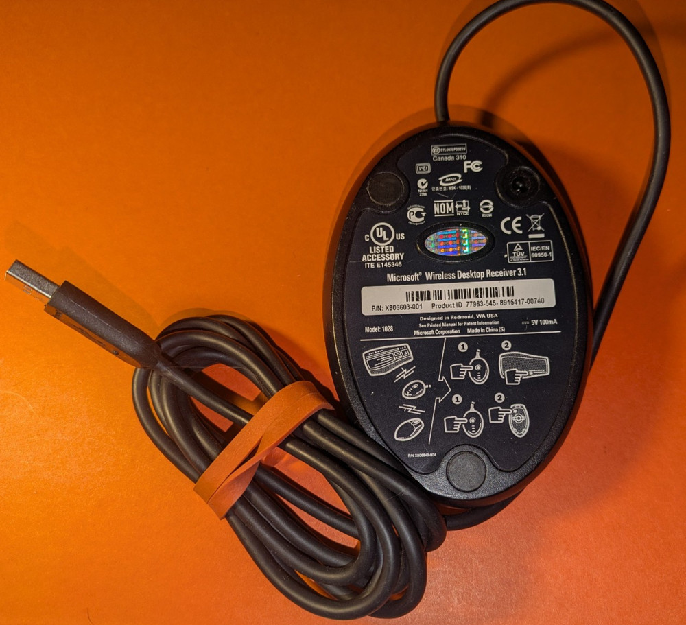 Microsoft Wireless Keyboard Desktop USB Receiver 3.1 Model 1028