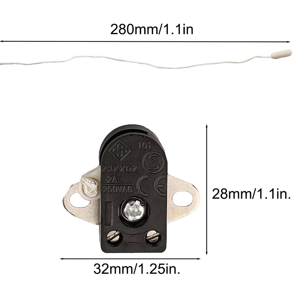 2PCS Pull Switch with Cord for Lighting Control 2A 250V Compact Design