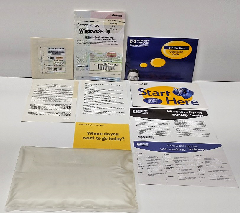 HP Hewlett Packard Pavilion Computer Quick Start Guide Manual  Windows 98 Books