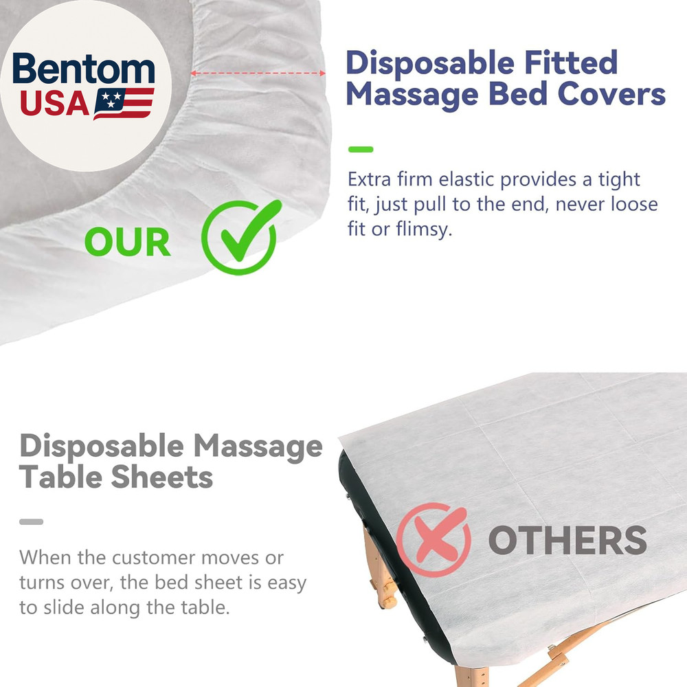 30PCS Disposable Fitted Massage Table Sheets, Heavy Duty Elastic Disposable Bed