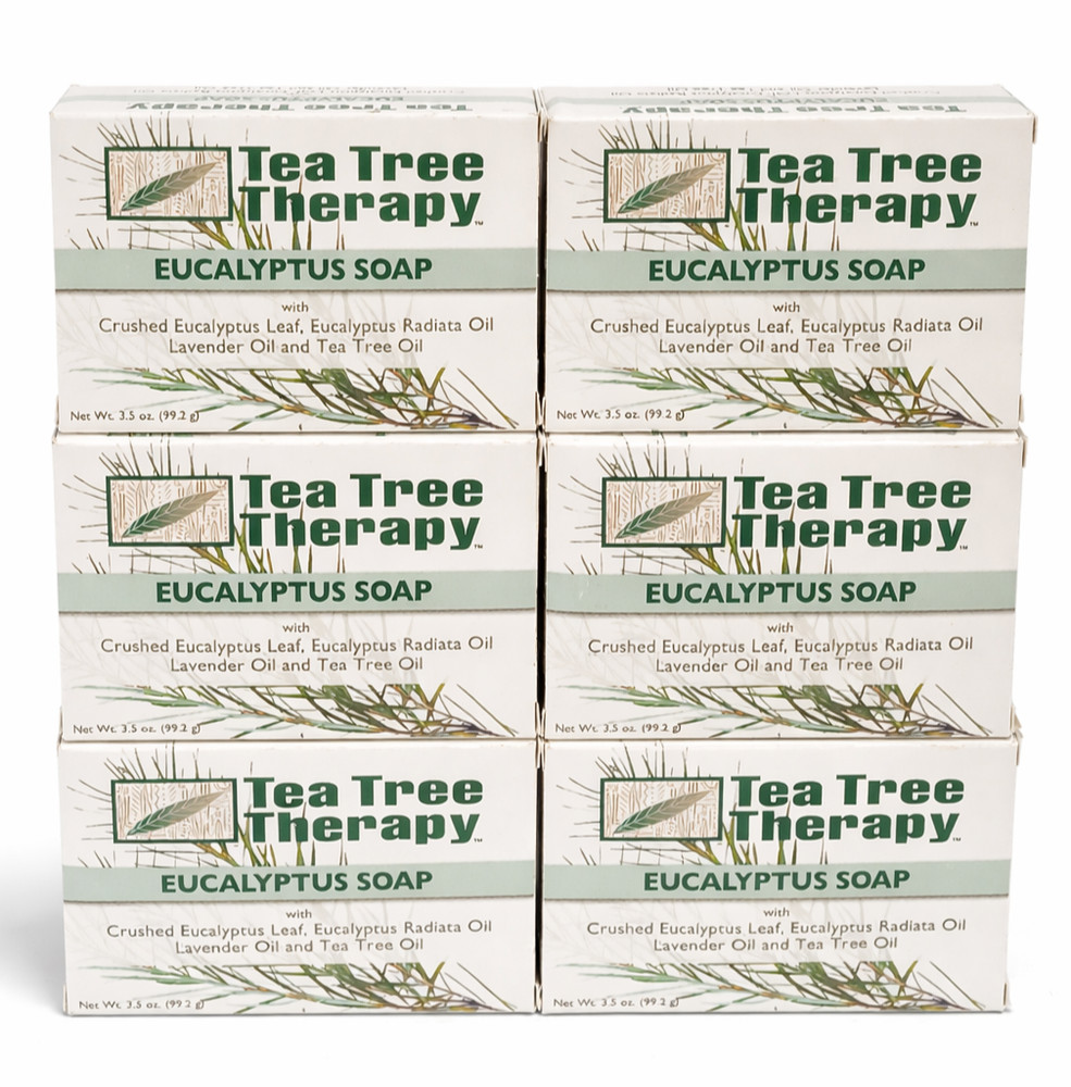 6 PACK NEW Tea Tree Therapy  Eucalyptus Soap  3.5 oz