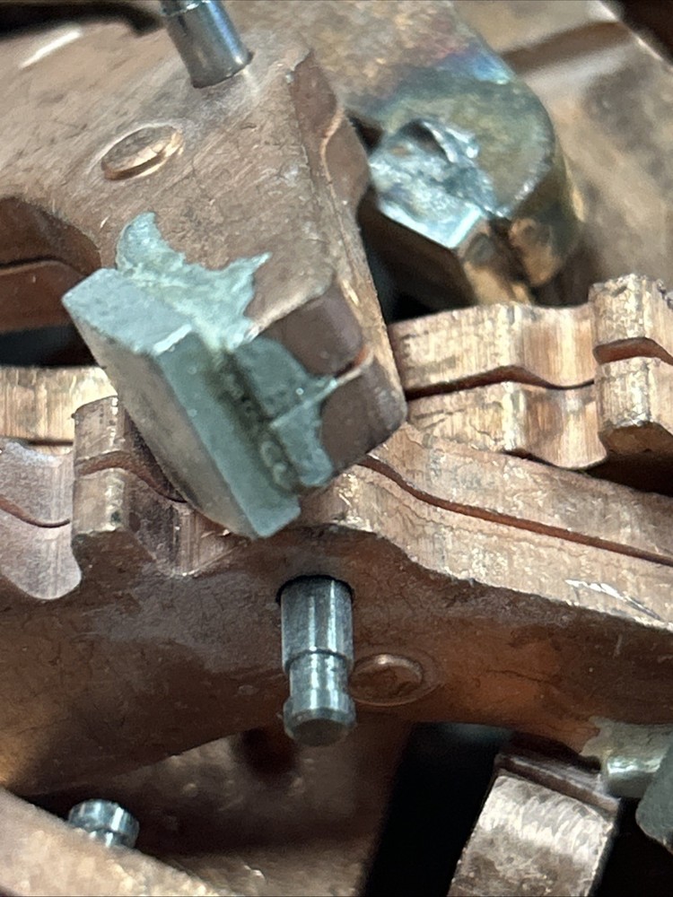 Lot of copper electrical scrap with silver plating and long silver contacts.