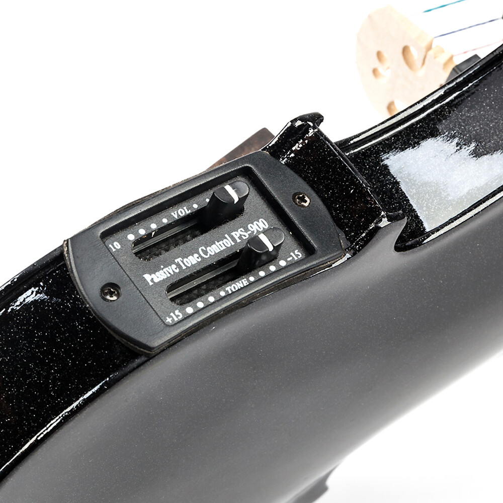 4/4 Full Size EQ Violin with Case Bow Strings Shoulder Rest Tuner Black