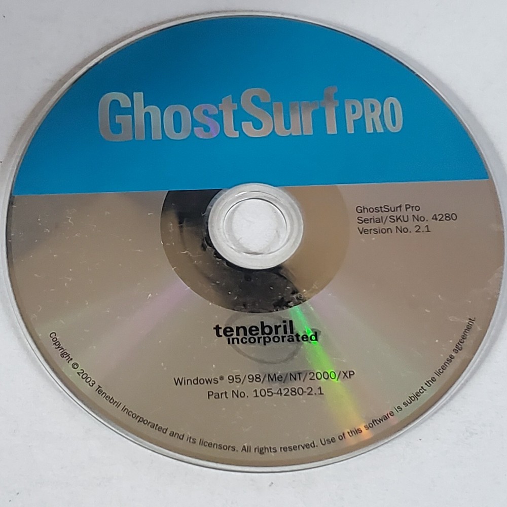 2003 Ghost Surf Pro PC pc 95/98/me/nt/2000/xp Disc Pnly W/code   CD#101