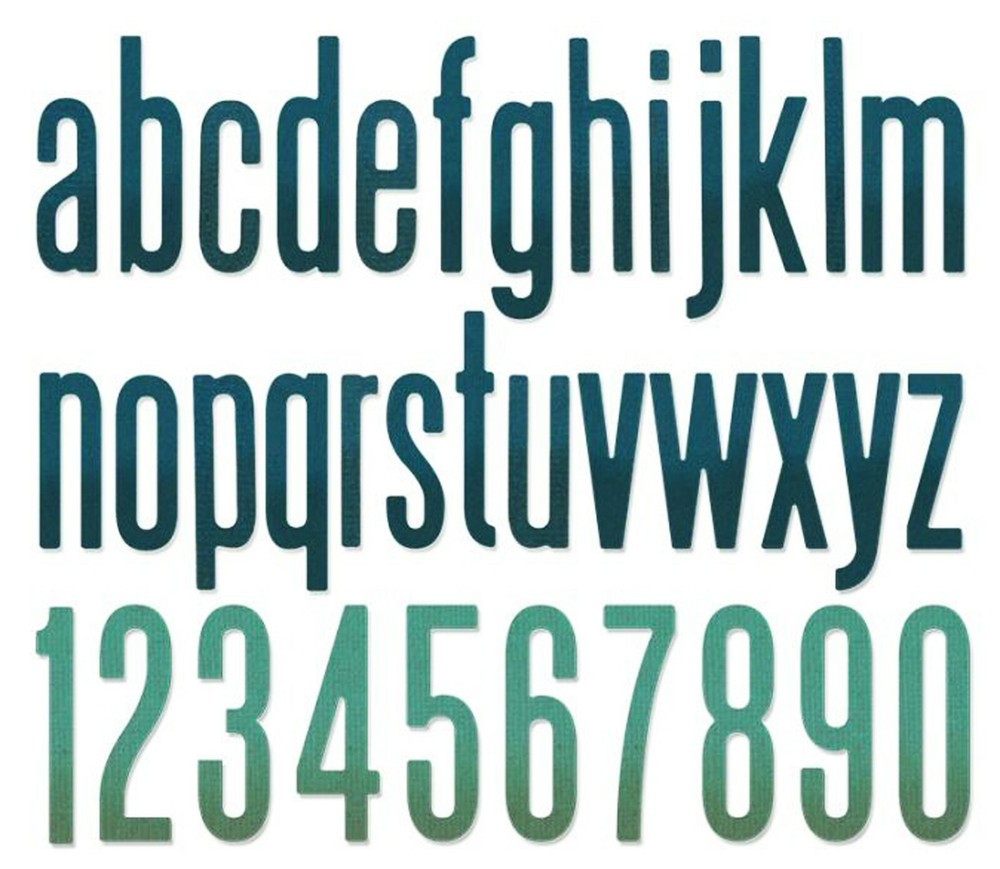 Sizzix Thinlits Classic Alphanumeric Lower 96PK set #664224 Retail $22.99 Holtz