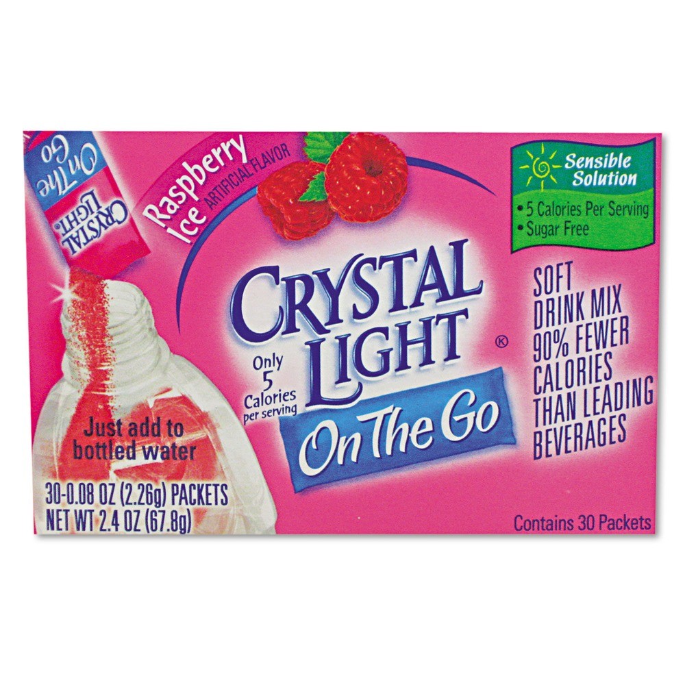 Crystal Light 79800 0.08 oz Packets Flavored Drink Mix - Raspberry Ice 30/BX New