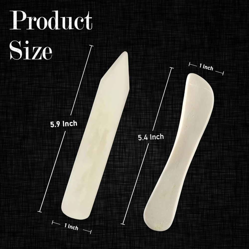 Bone folder and creaser tool 2 pack for paper and leather crafts