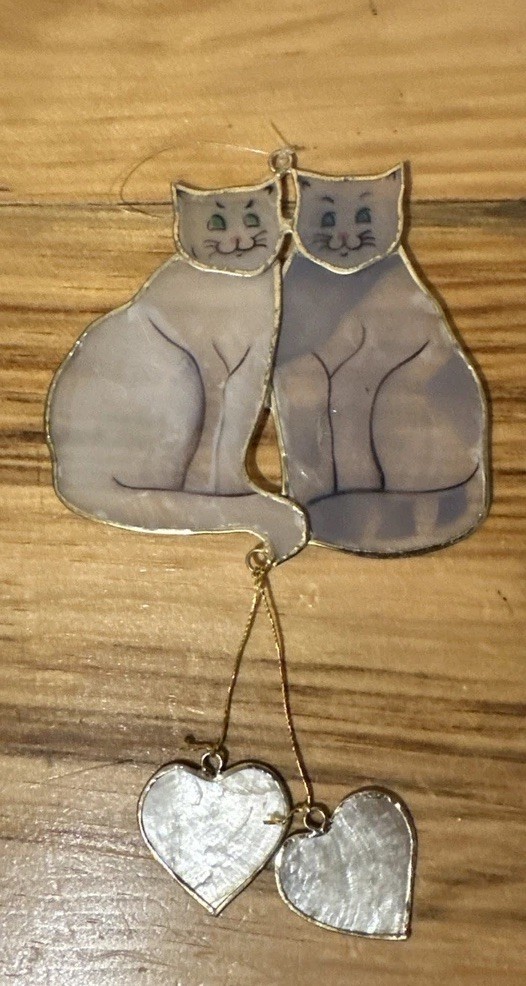 Cat Sun Catcher With Hearts