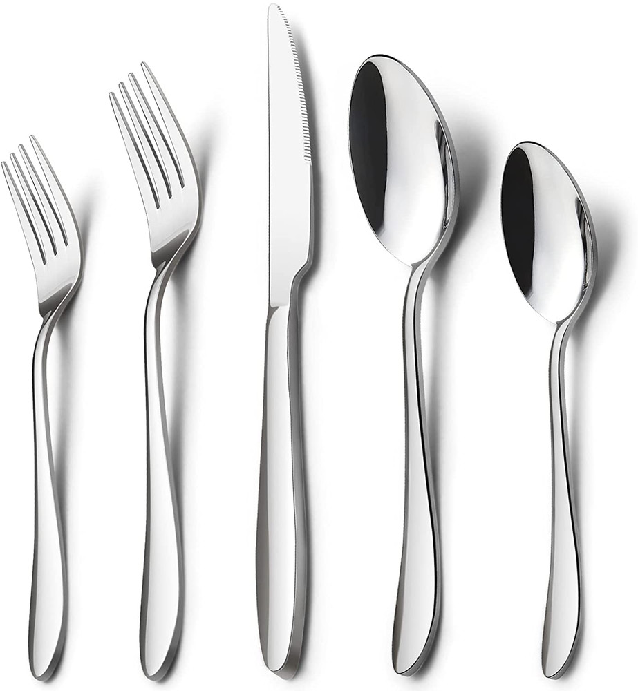 40-Piece Silverware Set, Stainless Steel Flatware Service for 8, Modern Tablewar