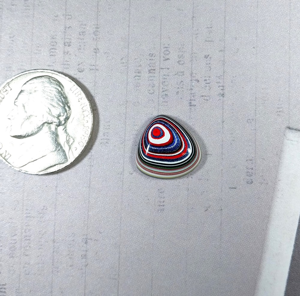 Fordite Cabochon, TINY Triangle Fordite Cabochon, Fordite EB37