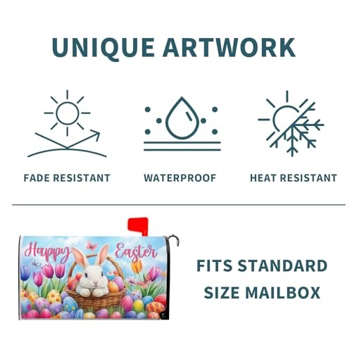 Spring Easter Mailbox Covers Easter Bunny Eggs Mailbox Cover Magnetic Standard