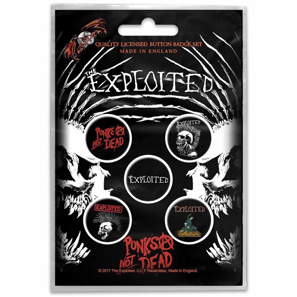 The Exploited Punks Not Dead Button Badge Set (Set of 5)