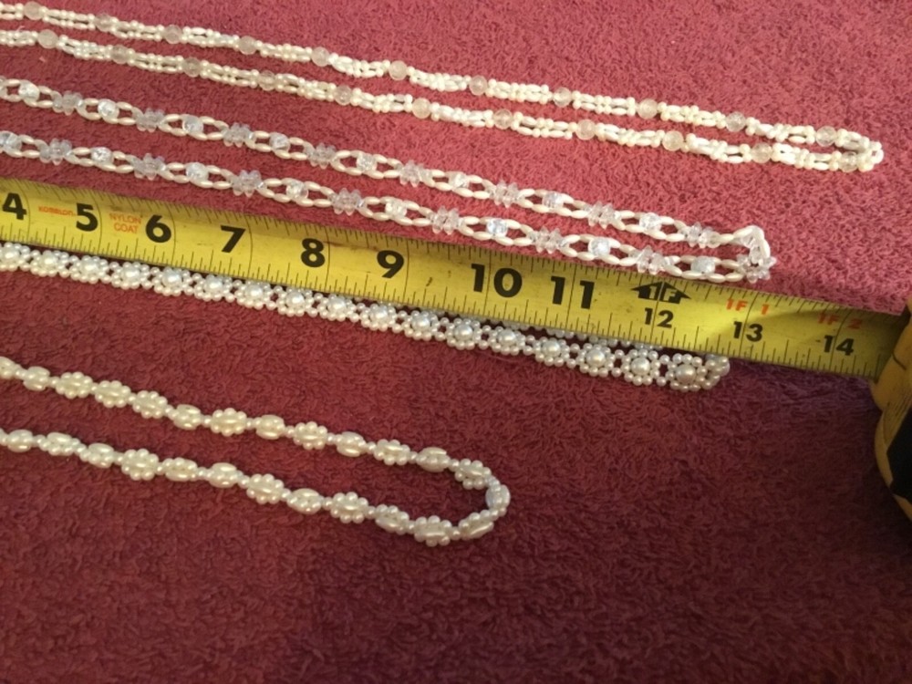 Homemade White Bead Necklaces