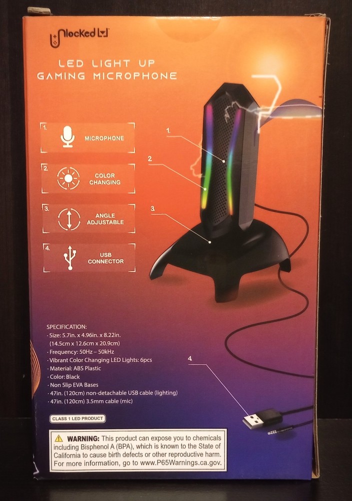LED Light Up Gaming Microphone by Unlocked