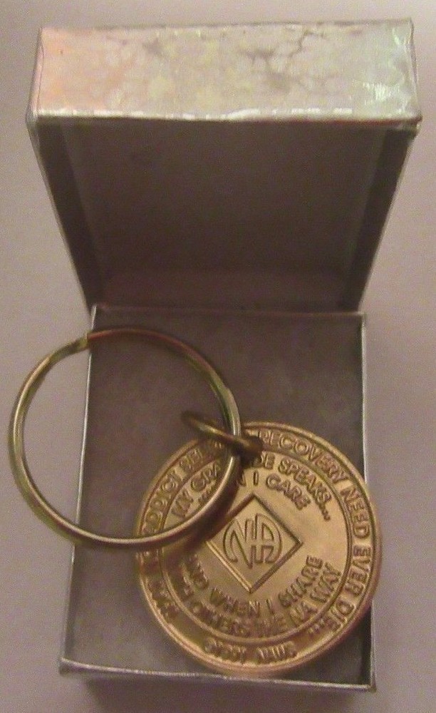 NARCOTICS ANONYMOUS NA KEY TAG 30 YEAR Keyring medallion Clean