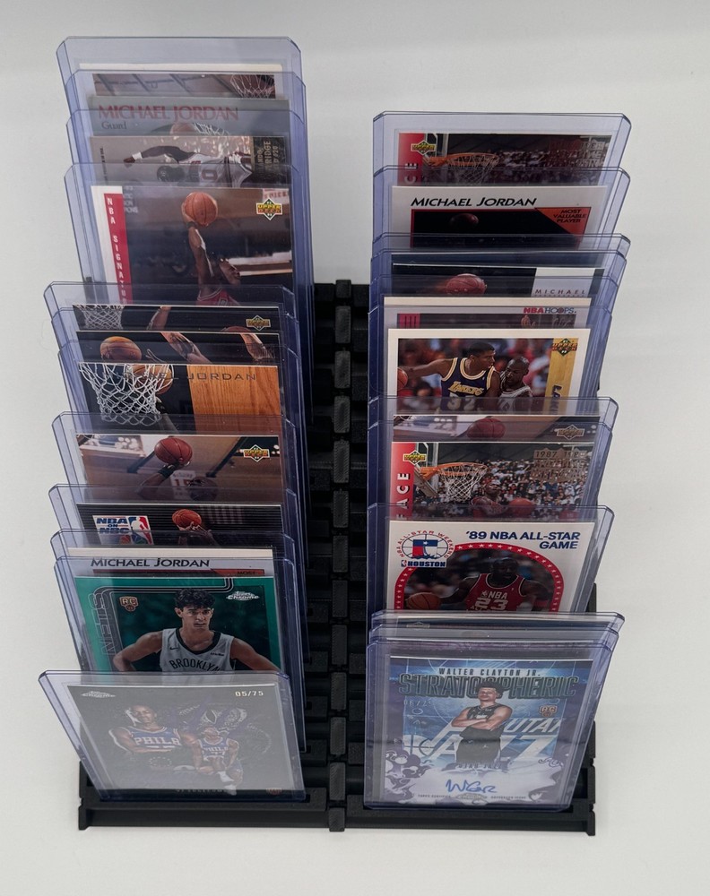 Black Flip Station – Top Loader Display – Dual Row Browsing Rack (Holds 24)