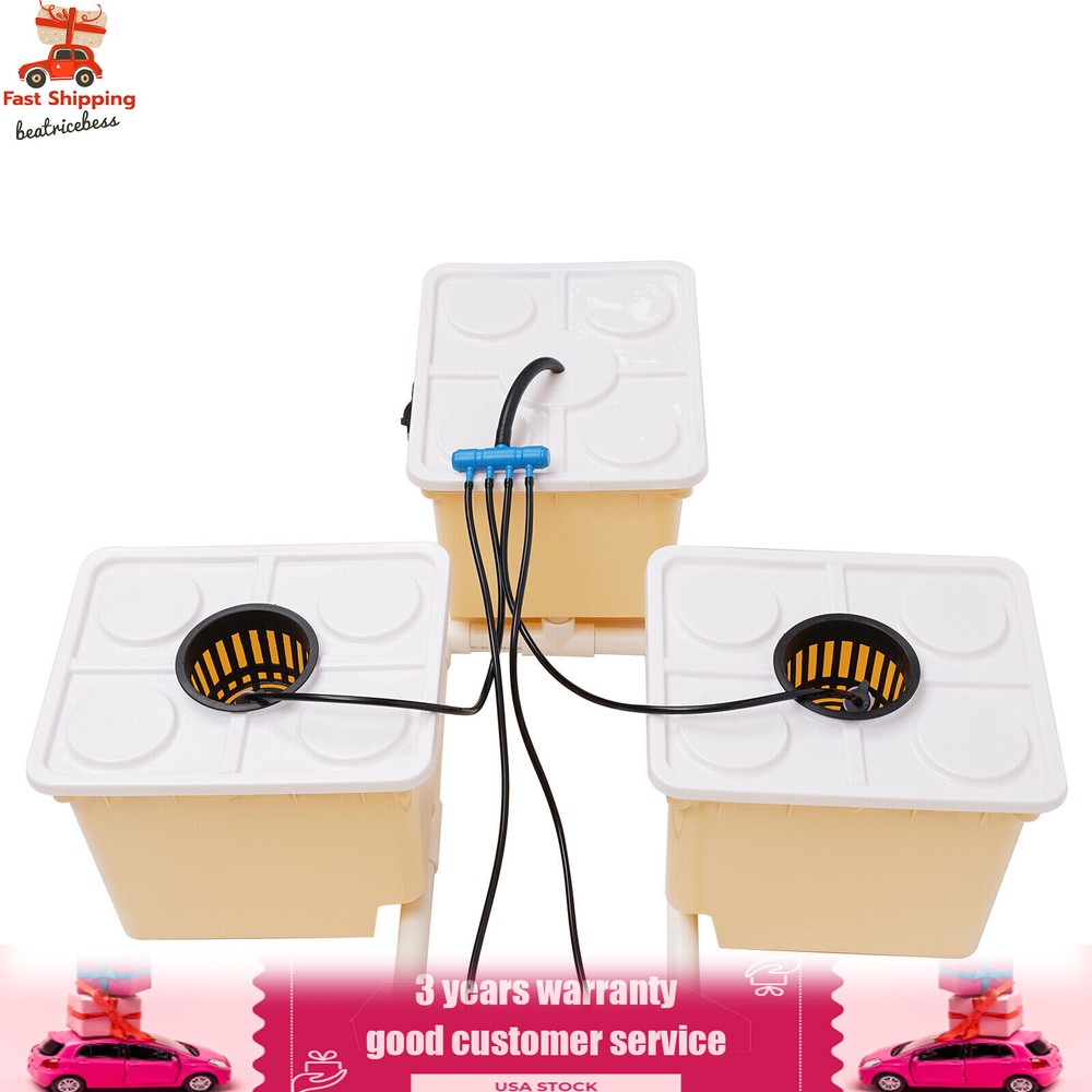 Hydroponic Deep Water Culture (DWC) & Buckets Drip Ring Grow System Kit Pp & Uv