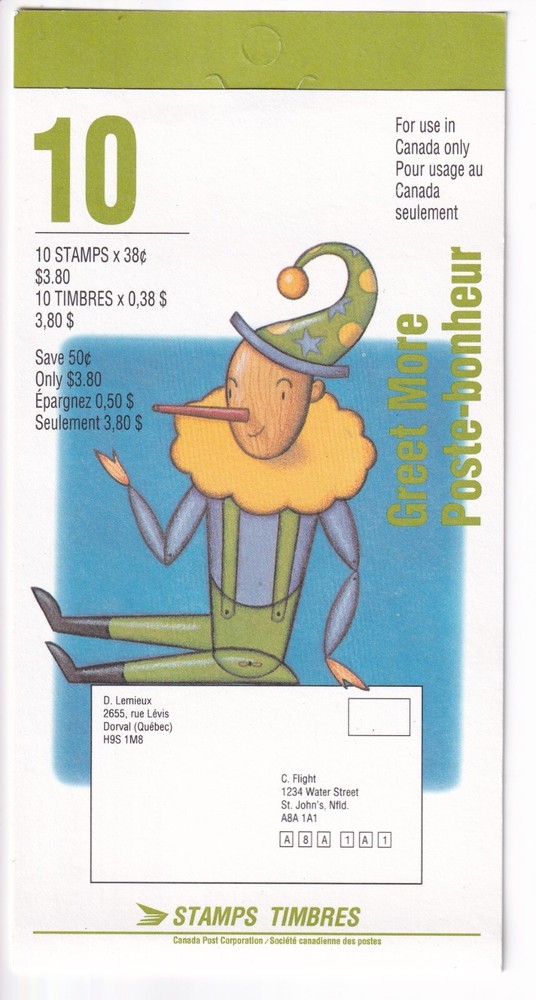 Bengphil Canada Booklet BK162b with 1502,02a CV$12.00