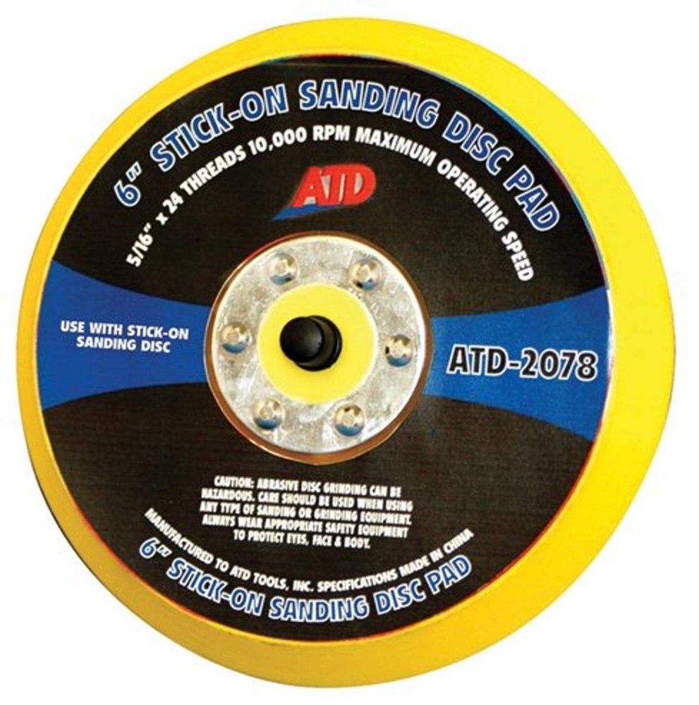 ATD Tools 2078 6" Stick-on Sanding Disc Pad 6 inches