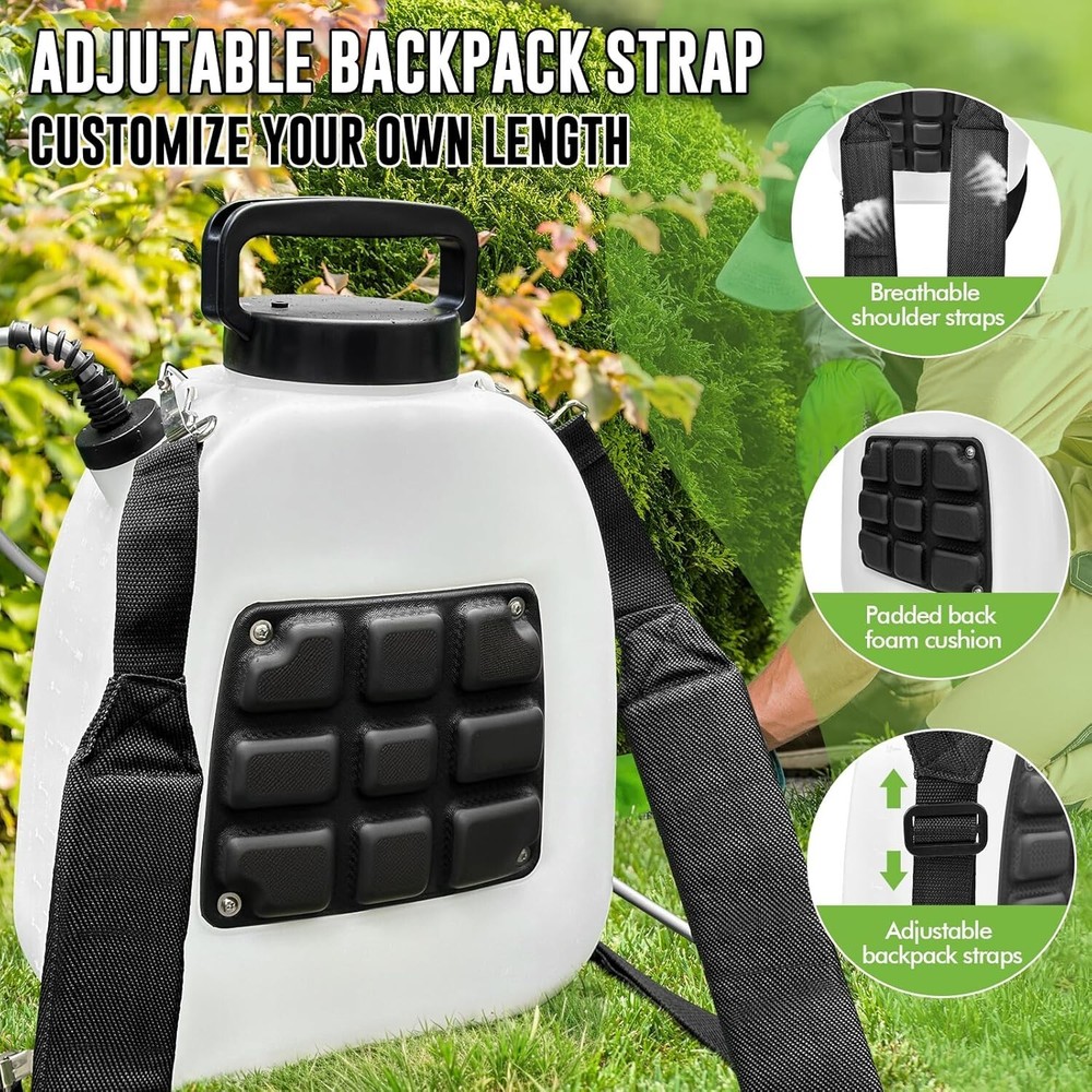 Battery Powered Sprayer 3.2 Gallon, Backpack Sprayer with 3 Adjustable Speeds B
