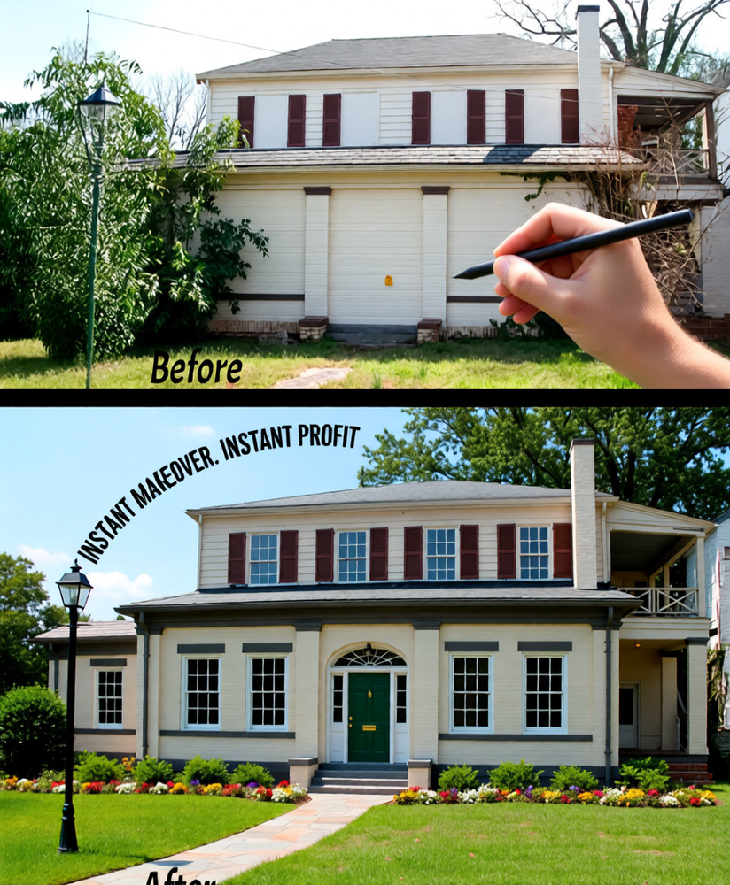 Distressed Property Visualization – Before & After Image Packages for Flippers